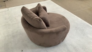 Snuggle Swivel Fabric Armchair - 5