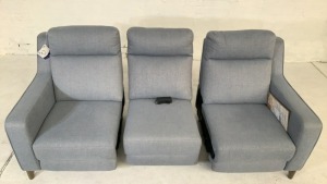 Temara 3 Seater Fabric Electric Recliner Sofa - 6
