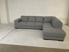Hudson 3 Seater Fabric Modular Lounge with Chaise - 2