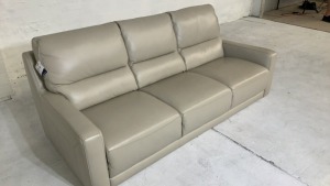 Brighton 3 Seater Leather Sofa - 7