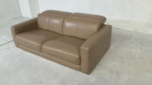 Dixon 2.5 Seater Leather Sofa with Adjustable Headrests - 6