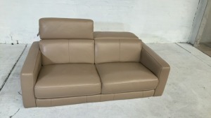 Dixon 2.5 Seater Leather Sofa with Adjustable Headrests - 9