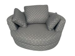 Snuggle Swivel Fabric Armchair