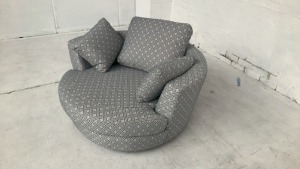 Snuggle Swivel Fabric Armchair - 3