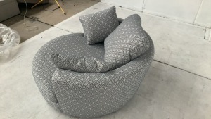 Snuggle Swivel Fabric Armchair - 4