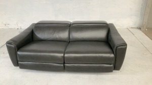 Calais 2 Seater Leather Electric Recliner Sofa - 2