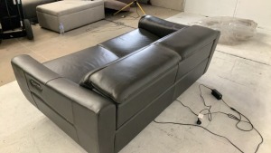 Calais 2 Seater Leather Electric Recliner Sofa - 4