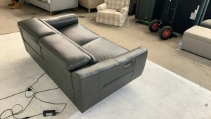 Calais 2 Seater Leather Electric Recliner Sofa - 5