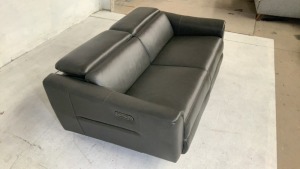 Calais 2 Seater Leather Electric Recliner Sofa - 6