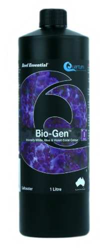 Quantum Bio Gen 1 x 1Litre Container, 3 x 500 mL containers & 1 x 250 mL container , Ultimate Aquacare Reef Essential Blue Violet Coral Colour