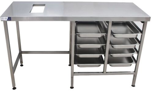 STAINLESS STEEL PREP BENCH WITH GASTRONOME RACK