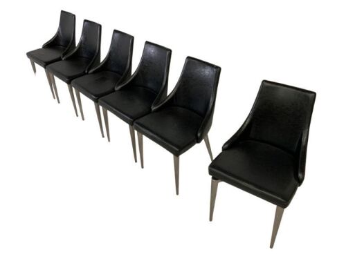 Set of 6 Leather Dining Chairs