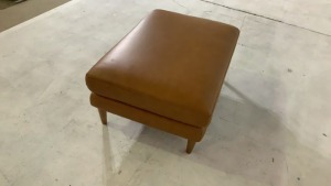 Ryley Leather Ottoman - 5