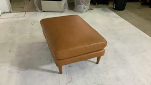 Ryley Leather Ottoman - 6