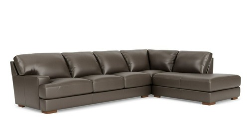Melbourne 3 Seater Leather Modular Lounge with chaise