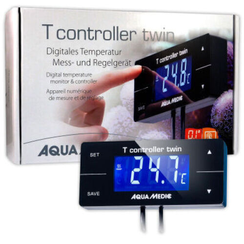 AQUA MEDIC T CONTROLLER TWIN DIGITAL TEMPERATURE MONITOR HEATER COOLING FAN FISH