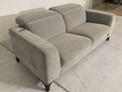 Cameo 2.5 Seater Fabric Sofa with Adjustable Headrest - 2