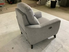Brentwood Fabric Electric Recliner Armchair - 7