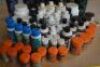 Box of assorted aquarium products comprising of 15 containers Tetra Fin Goldfisg flakes, 3 containers Prodac Tablet Vitamins, 2 Ultra Lith, Special Ziolith, 1 Neptune Cube Landscaping Glue, 15 containers various sizes Seachem Reef Stronium, 6 containers F
