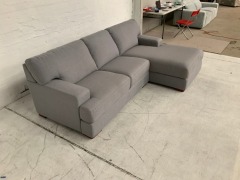Melbourne 2.5 Seater Fabric Modular Lounge with Chaise - 3