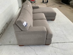 Melbourne 2.5 Seater Fabric Modular Lounge with Chaise - 4