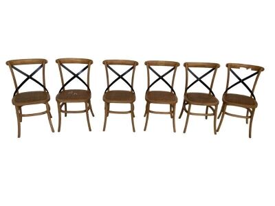 Set of 6 Timber Dining Chairs