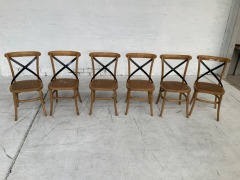 Set of 6 Timber Dining Chairs - 6