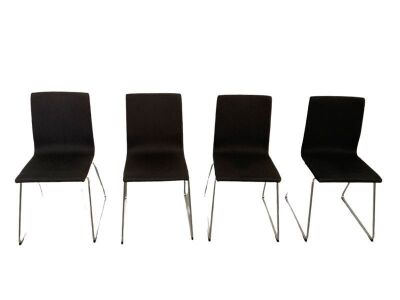 Set of 4 Fabric Armless Dining Chairs