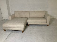 Zara Petite 2.5 Seater Fabric Lounge with chaise - 2