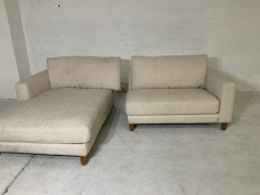 Zara Petite 2.5 Seater Fabric Lounge with chaise - 8