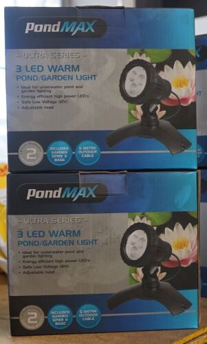 2 x Pondmax Ultra Series 3 LED Pond/Garden lights.
