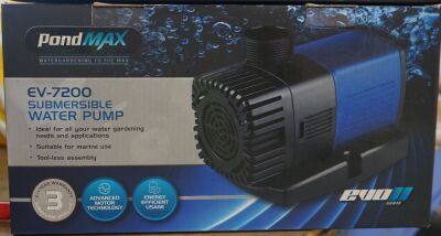 Pondmax EV-7200 submersible water pump.