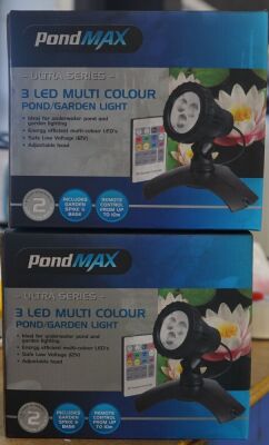 2 x Pondmax Ultra Series 3 LED Pond/Garden lights.