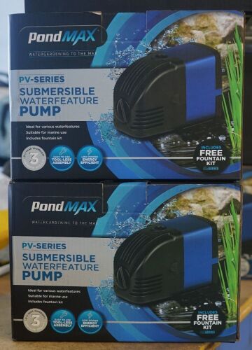 2 x Pondmax PV-Series submersible water feature pumps.