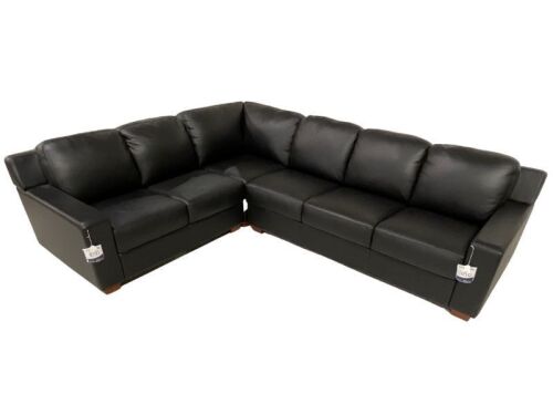 Melbourne 3 Seater Leather Corner Lounge with terminal