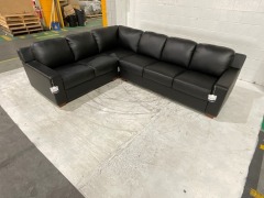 Melbourne 3 Seater Leather Corner Lounge with terminal - 2