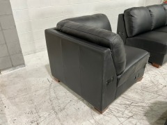 Melbourne 3 Seater Leather Corner Lounge with terminal - 8