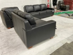 Melbourne 3 Seater Leather Corner Lounge with terminal - 12