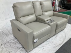 Encore Leather Reclining Home Theatre Sofa - 5