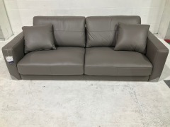 Zara Petite 3 Seater Leather Sofa - 2