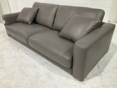 Zara Petite 3 Seater Leather Sofa - 3