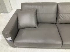 Zara Petite 3 Seater Leather Sofa - 7
