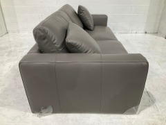 Zara Petite 3 Seater Leather Sofa - 8