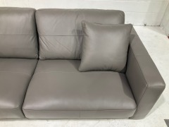 Zara Petite 3 Seater Leather Sofa - 10