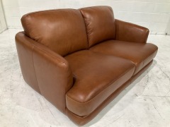 Zane 2 Seater Leather Sofa - 9