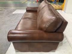 Cambridge 3 Seater Leather Sofa - 9