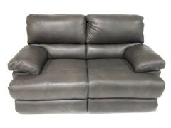 Leroy 2 Seater Leather Recliner Sofa - 2