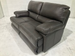 Leroy 2 Seater Leather Recliner Sofa - 10