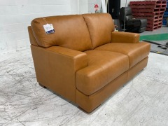 Melbourne Petite 2 Seater Leather Sofa - 2