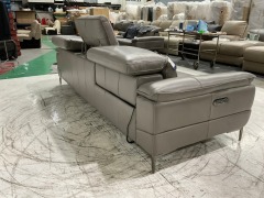 Alexis 2.5 Seater Leather Lounge with Chaise - 4